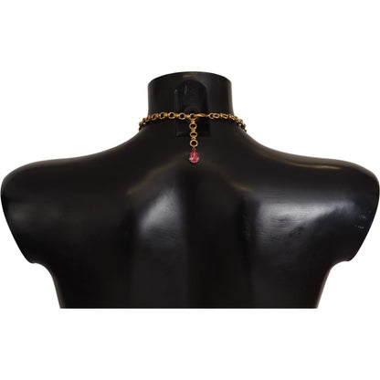 Dolce & Gabbana Gold Brass Sicily Fruits Roses Statement Necklace Necklace