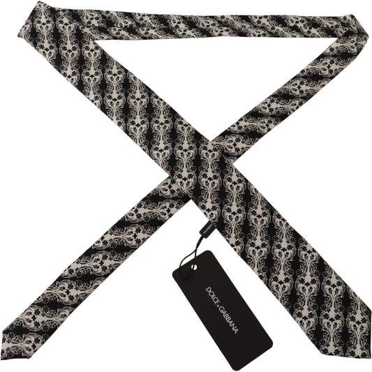 Dolce & Gabbana Elegant Floral Print Silk Bow Tie Dolce & Gabbana Dark Slate Gray