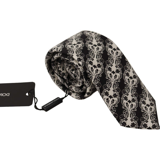 Dolce & Gabbana Elegant Floral Print Silk Bow Tie Dolce & Gabbana Dark Slate Gray