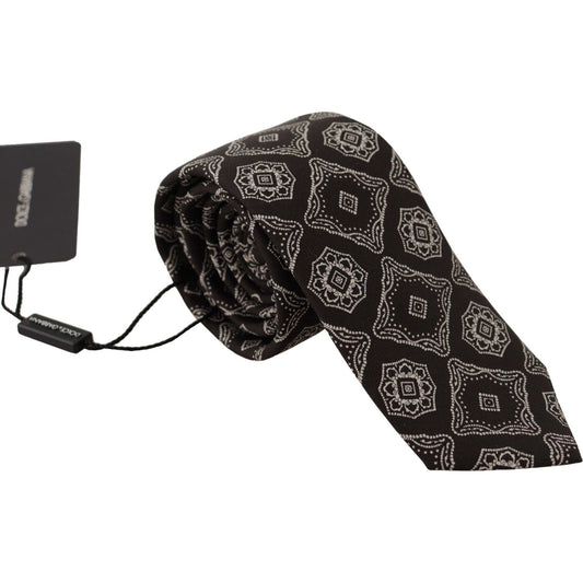 Dolce & Gabbana Elegant Silk Geometric Bow Tie Dolce & Gabbana Black