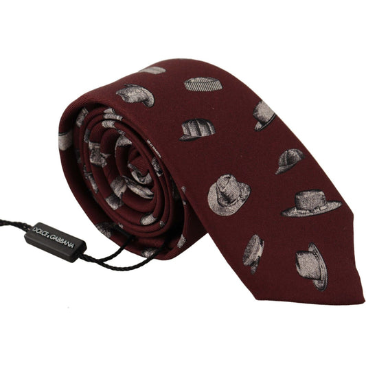 Dolce & Gabbana Maroon Elegance Silk Tie Dolce & Gabbana Black