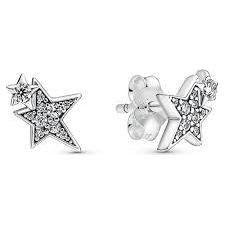 PANDORA JEWELS Mod. SPARKLING ASYMMETRIC STARS DESIGNER FASHION JEWELLERY PANDORA Light Gray