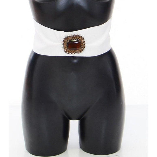 Dolce & Gabbana Embellished Snap Button Waist Belt Belt Dolce & Gabbana Lavender