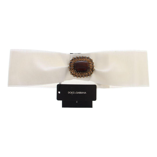 Dolce & Gabbana Embellished Snap Button Waist Belt Belt Dolce & Gabbana Light Gray