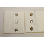Dolce & Gabbana White Crystal Brass Wide Waist Runway Belt GRD10993-3