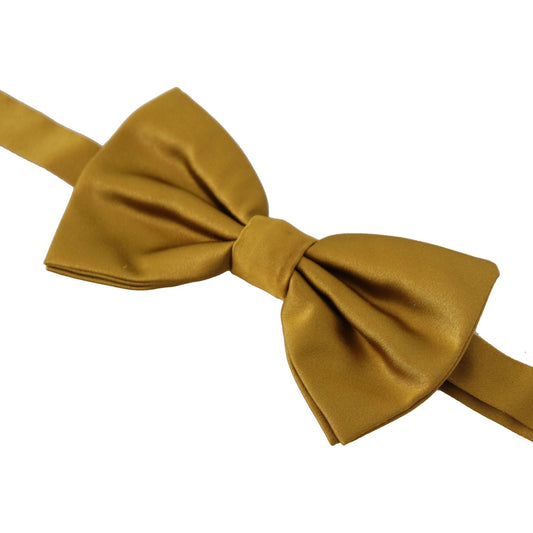 Dolce & Gabbana Elegant Mustard Silk Bow Tie Dolce & Gabbana Sienna