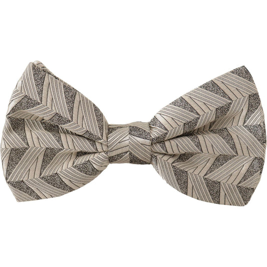 Dolce & Gabbana Elegant Silk Grey Bow Tie Dolce & Gabbana Rosy Brown