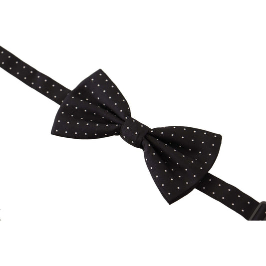 Dolce & Gabbana Elegant Black Polka Dot Silk Bow Tie Dolce & Gabbana Black