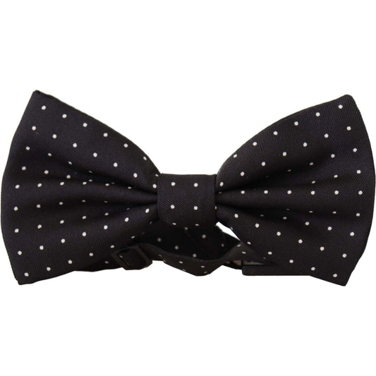Dolce & Gabbana Elegant Black Polka Dot Silk Bow Tie Dolce & Gabbana Black