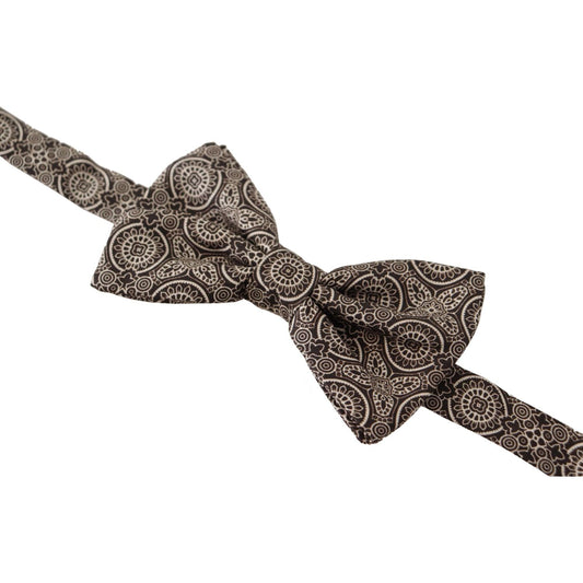 Dolce & Gabbana Elegant Silk Black & White Bow Tie Dolce & Gabbana Dark Slate Gray