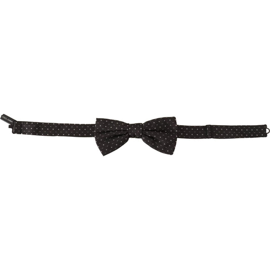 Dolce & Gabbana Elegant Polka Dot Silk Bow Tie Dolce & Gabbana Dark Slate Gray