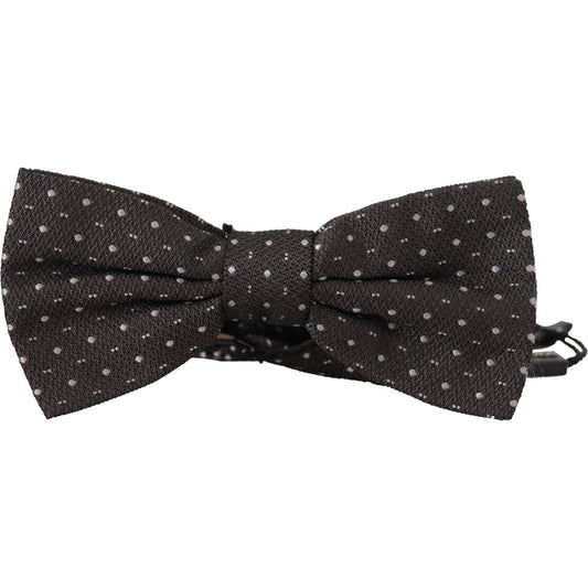 Dolce & Gabbana Elegant Polka Dot Silk Bow Tie Dolce & Gabbana Dark Slate Gray
