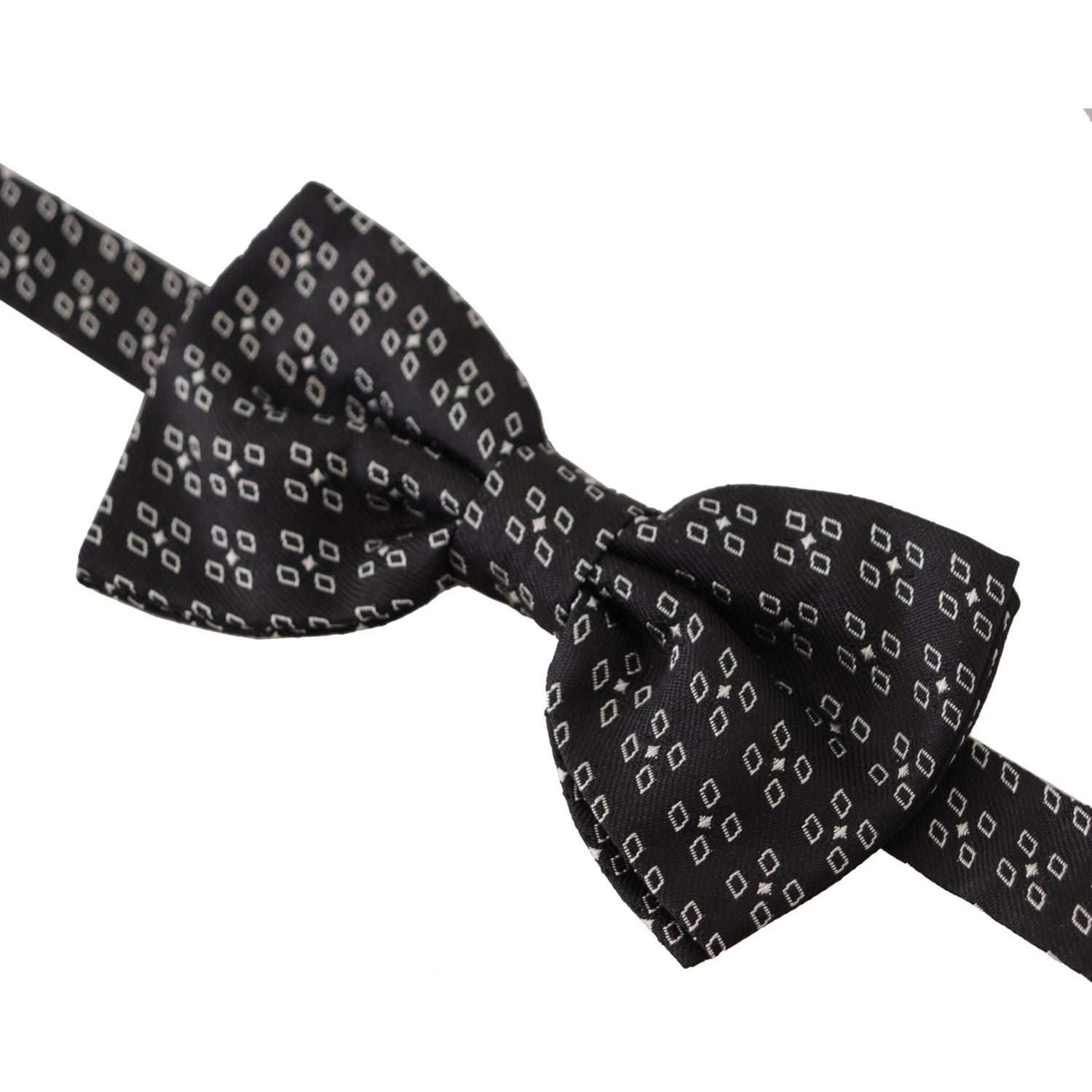 Dolce & Gabbana Black White Polka Dot 100% Silk Neck Papillon Tie