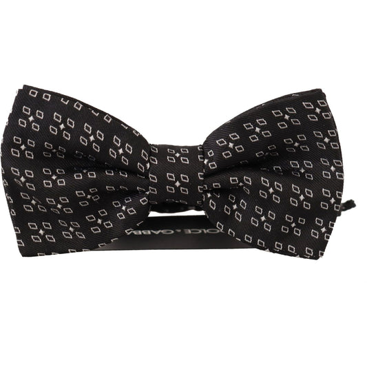Dolce & Gabbana Elegant Polka Dot Silk Bow Tie Dolce & Gabbana Black