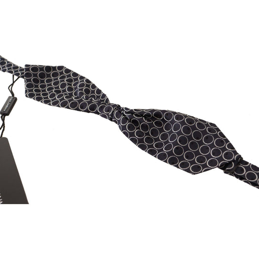 Dolce & Gabbana Elegant Black and White Silk Bow Tie Dolce & Gabbana Dark Slate Gray