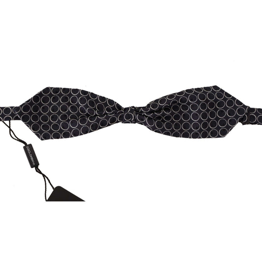 Dolce & Gabbana Elegant Black and White Silk Bow Tie Dolce & Gabbana Black