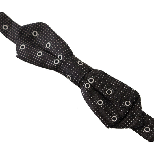 Dolce & Gabbana Polka Dot Silk Bow Tie in Black and White Dolce & Gabbana Dark Slate Gray