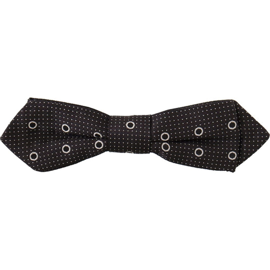 Dolce & Gabbana Polka Dot Silk Bow Tie in Black and White Dolce & Gabbana Black