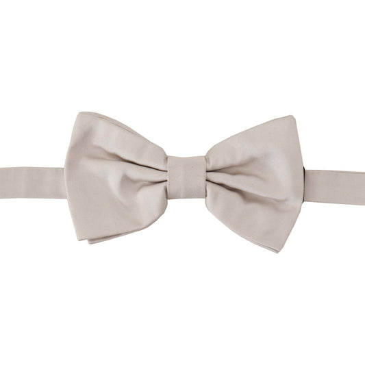 Dolce & Gabbana Exquisite Silk Gray Bow Tie Dolce & Gabbana Gray