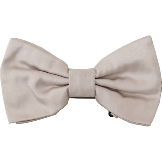 Dolce & Gabbana Exquisite Silk Gray Bow Tie Dolce & Gabbana Gray