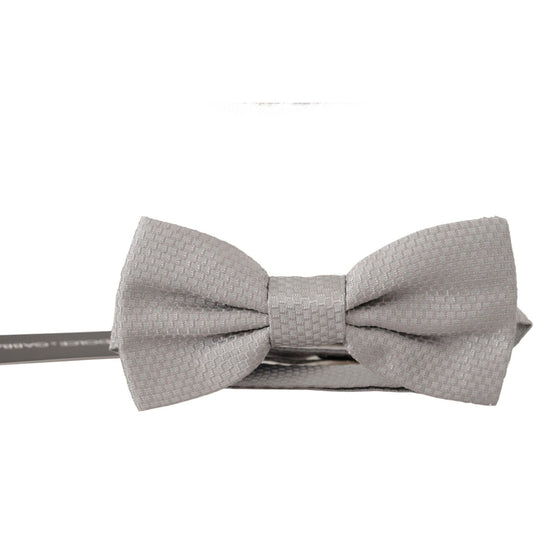 Dolce & Gabbana Chic Gray Silk Bow Tie Dolce & Gabbana Rosy Brown