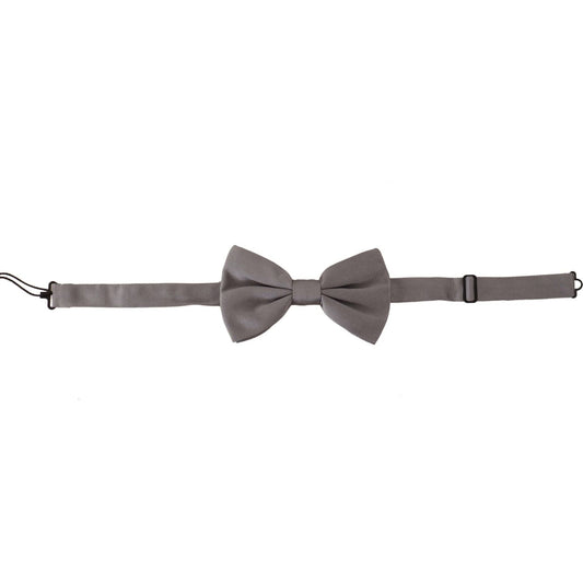 Dolce & Gabbana Elegant Gray Silk Bow Tie Dolce & Gabbana Dim Gray