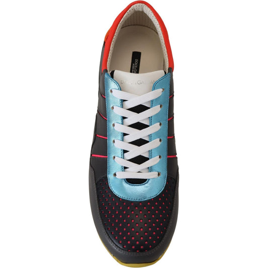 Dolce & Gabbana Multicolor Leather-Blend Low Top Sneakers Dolce & Gabbana Dark Slate Gray