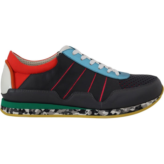 Dolce & Gabbana Multicolor Leather-Blend Low Top Sneakers Dolce & Gabbana Rosy Brown