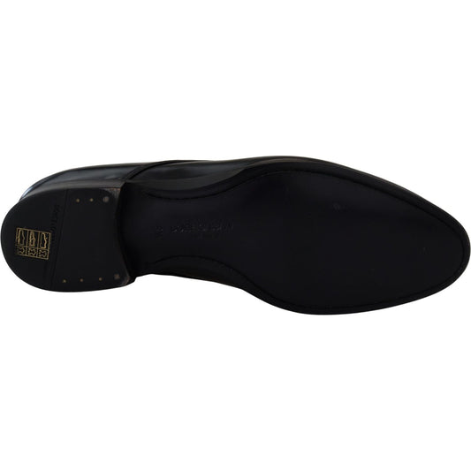 Dolce & Gabbana Elegant Black Leather Derby Shoes Dolce & Gabbana Black