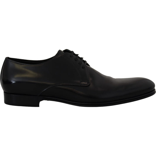 Dolce & Gabbana Elegant Black Leather Derby Shoes Dolce & Gabbana Black
