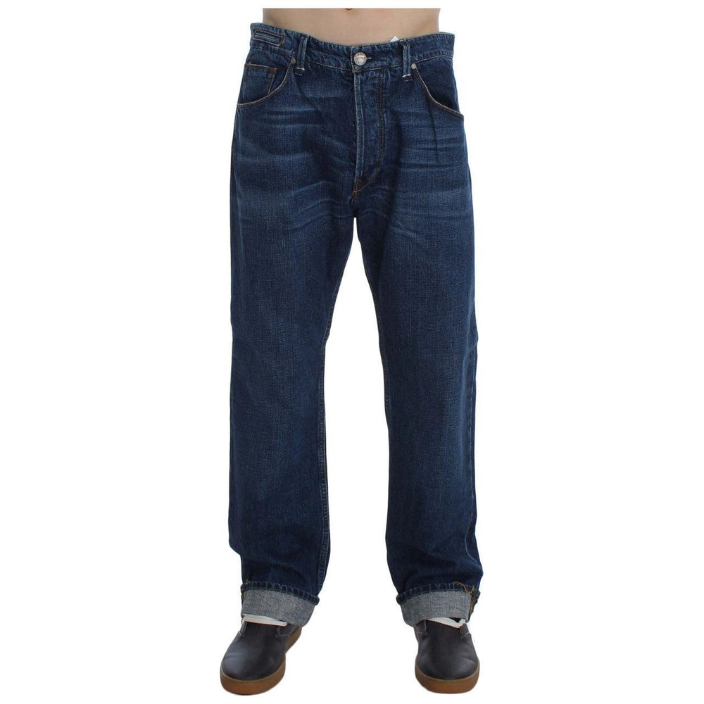 Acht Blue Wash Cotton Baggy Loose Fit Jeans SIG30448-1