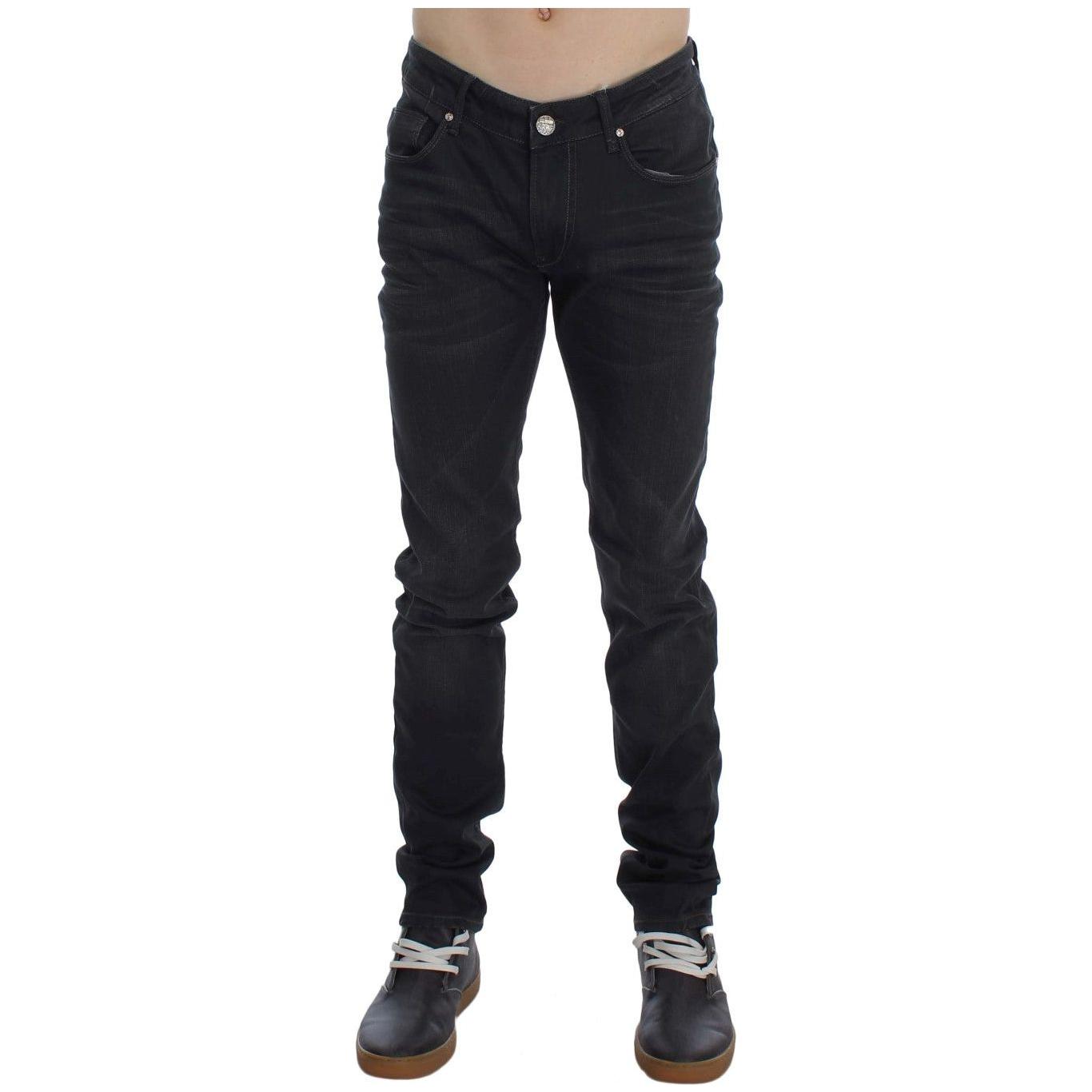 Acht Gray Cotton Stretch Slim Fit Jeans SIG30454-1