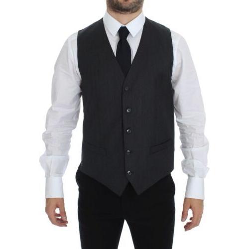 Dolce & Gabbana Elegant Gray Wool Formal Vest Dolce & Gabbana Black
