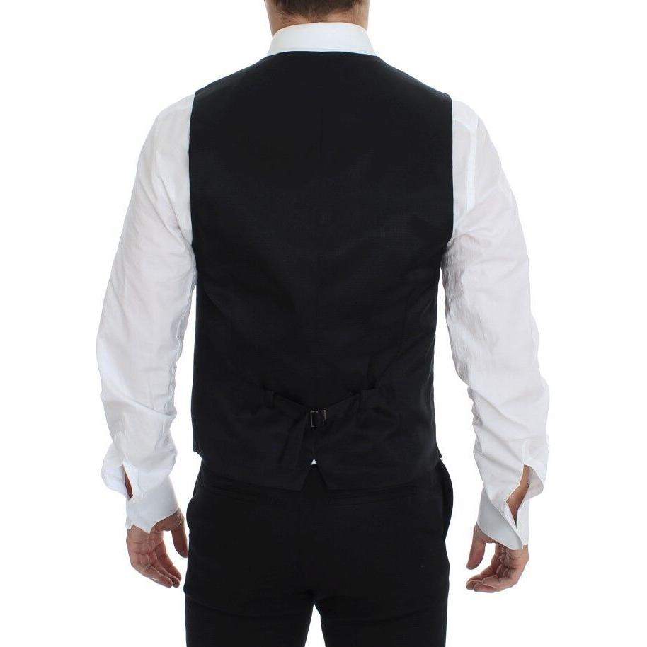 Dolce & Gabbana Elegant Gray Wool Formal Vest Dolce & Gabbana Black
