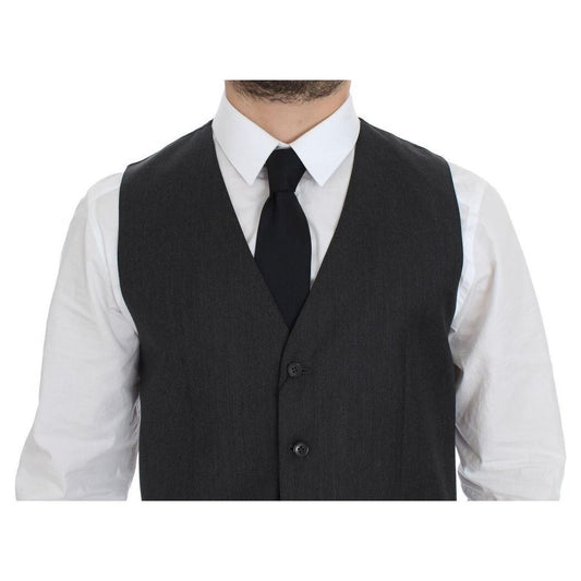 Dolce & Gabbana Elegant Gray Wool Formal Vest Dolce & Gabbana Dark Slate Gray