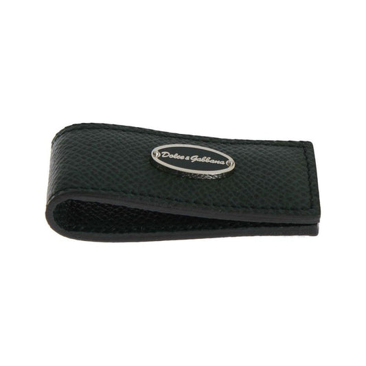 Dolce & Gabbana Elegant Green Leather Money Clip Money Clip Dolce & Gabbana Dark Slate Gray
