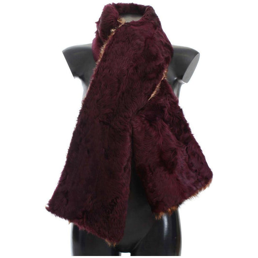 Dolce & Gabbana Exquisite Leopard Print Lambskin Fur Scarf Dolce & Gabbana Black