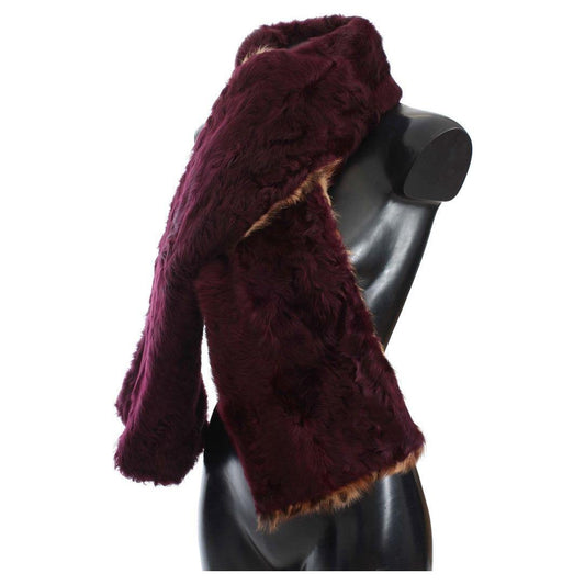 Dolce & Gabbana Exquisite Leopard Print Lambskin Fur Scarf Dolce & Gabbana Black