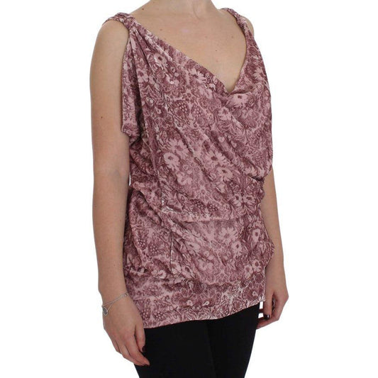 Exte Silk Blend Floral Print Top Exte Dim Gray