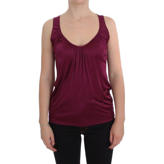 PLEIN SUD Elegant Purple Rayon Cami Blouse PLEIN SUD Dark Slate Gray