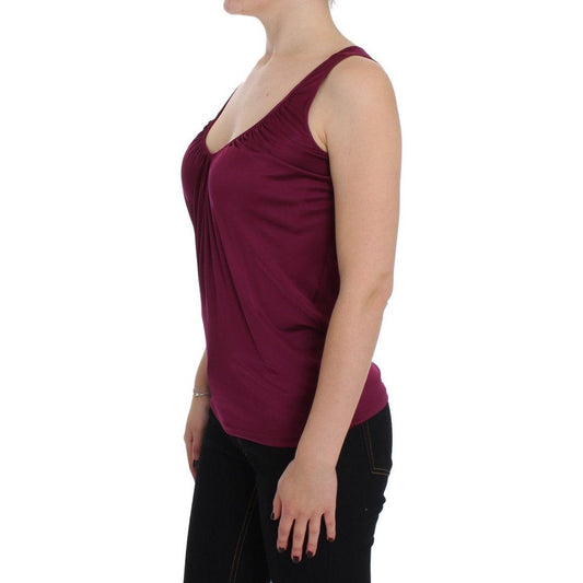 PLEIN SUD Elegant Purple Rayon Cami Blouse PLEIN SUD Tan