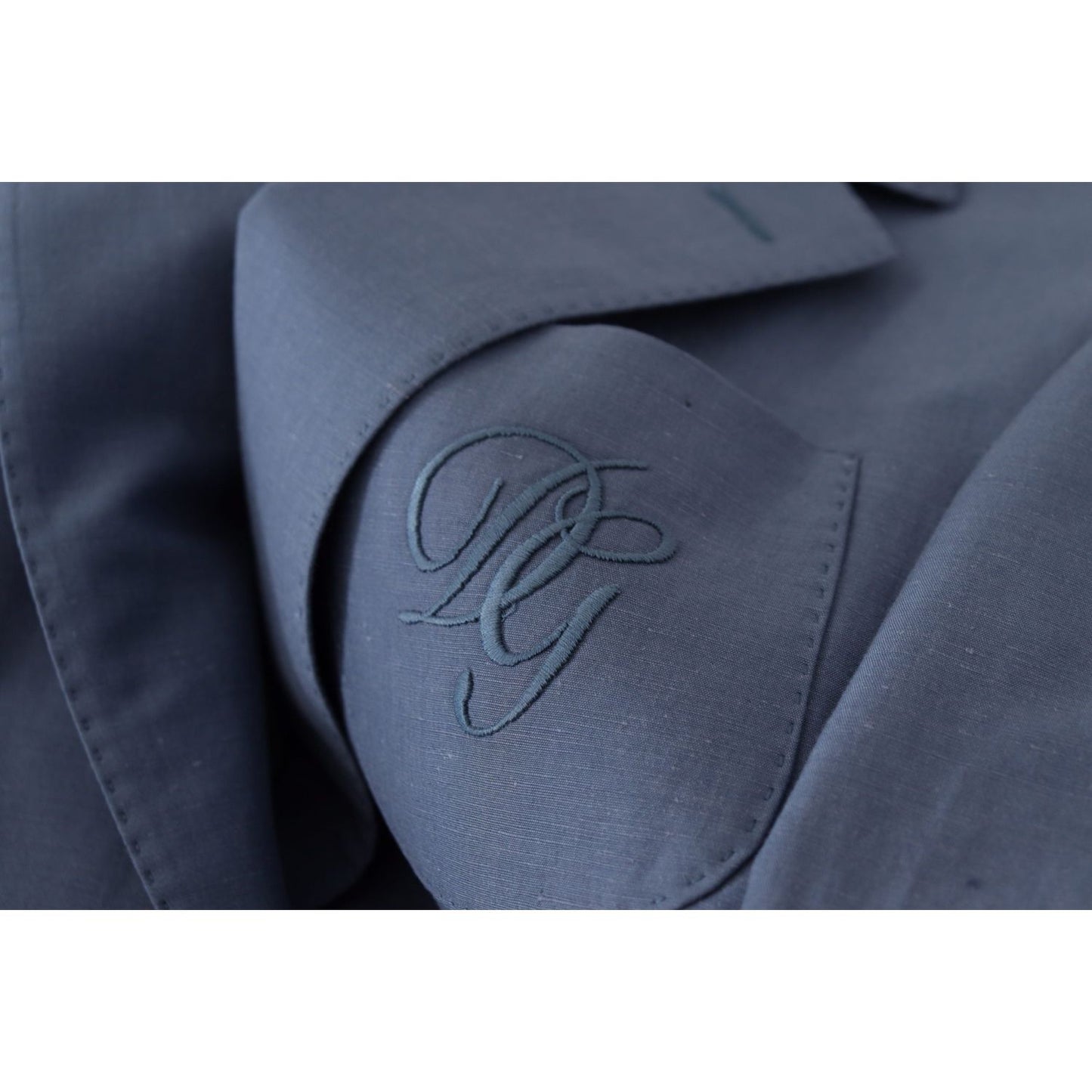 Dolce & Gabbana Blue Single Breasted Logo Blazer Jacket