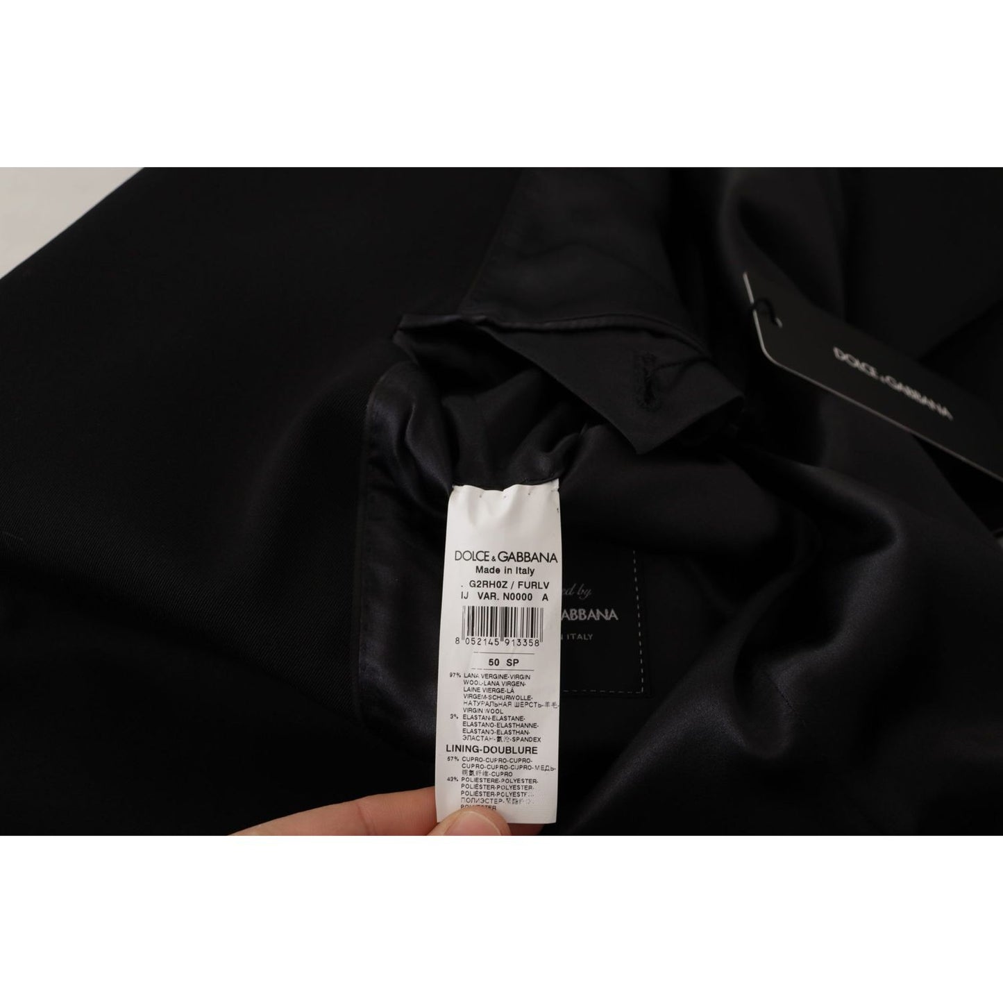Dolce & Gabbana Black Wool Single Breasted Jacket Blazer