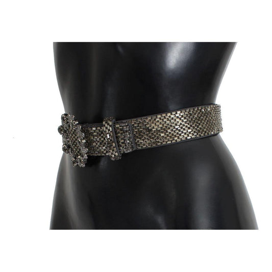 Dolce & Gabbana Embellished Sequined Wide Waist Belt Belt Dolce & Gabbana Dark Slate Gray