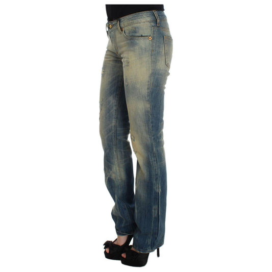 Cavalli Elegant Slim Bootcut Blue Jeans Cavalli Dim Gray