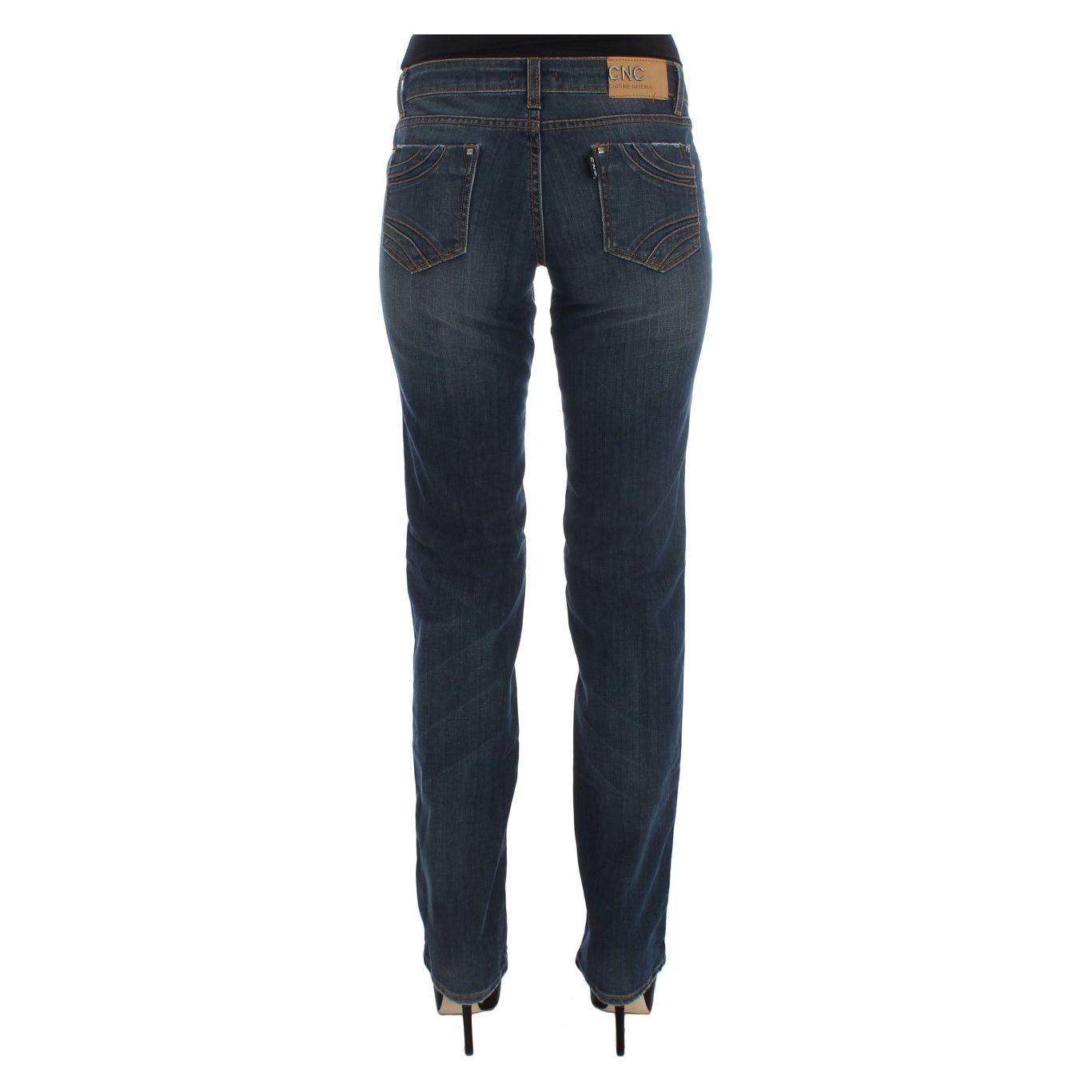 Costume National Chic Blue Regular Fit Designer Jeans Jeans & Pants Costume National Dark Slate Gray