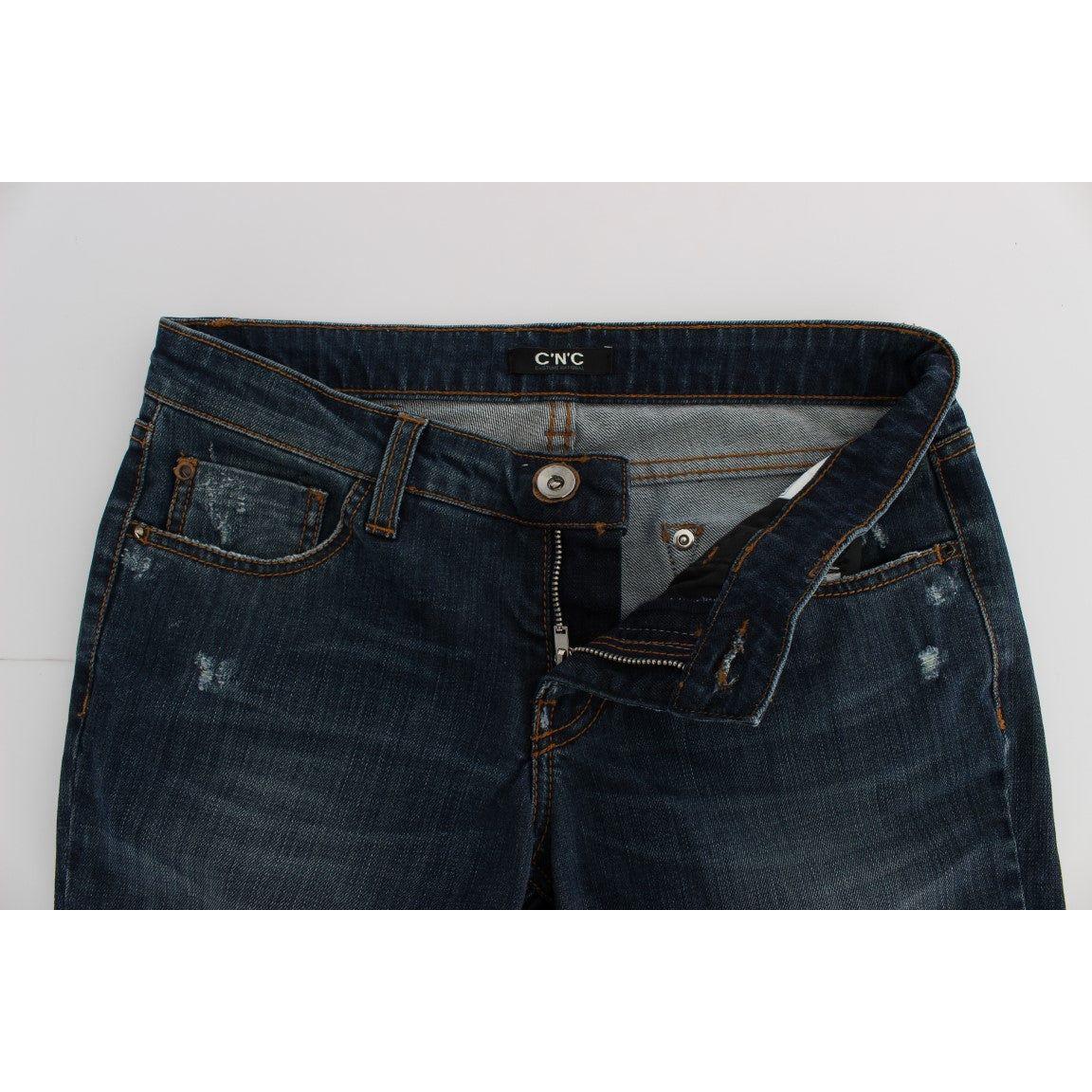 Costume National Chic Blue Regular Fit Designer Jeans Jeans & Pants Costume National Dark Slate Gray