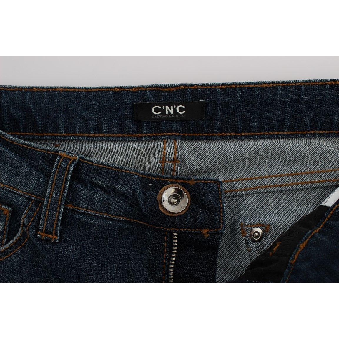 Costume National Chic Blue Regular Fit Designer Jeans Jeans & Pants Costume National Black