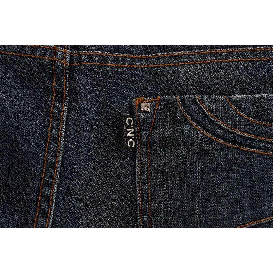 Costume National Chic Blue Regular Fit Designer Jeans Jeans & Pants Costume National Black