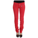 Costume National Red Cotton Blend Super Slim Fit Jeans SIG31090-5